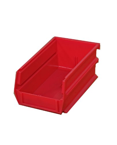 Triton Products 3-210R LocBin Stacking, Hanging, Interlocking Polypropylene Bin 5-3/8-Inch L by 4-1/8-Inch W by 3-Inch H Red 24 CT