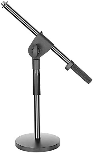 Adjustable Desktop Microphone Stand with Boom Arm 5/8-inch Threaded Mount for Dynamic Condenser Microphones