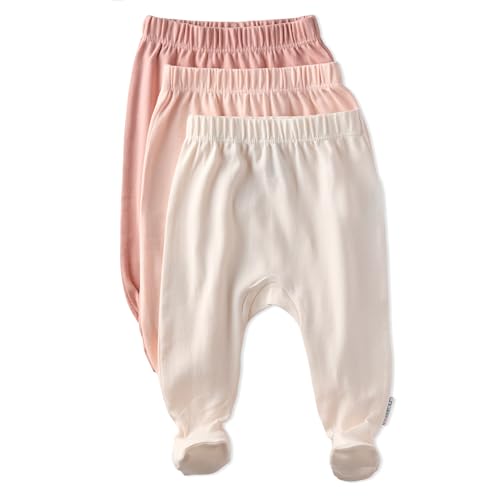 Butterblu Fallon 3-Pack Footed Pants 100% Organic Cotton Bottoms for Baby Boys…