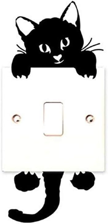 Switch Cat Wall Stickers Light Switch Decor Decals Switch/Car/Laptop/Tablet/Plug Funny Sticker Decal Home Décor