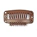 20pcs Metal Snap Clips for Hair Extensions DIY Clip in on Hair Extension Wigs 9 Teeth 32mm 1.2g/pc Black Brown Beige Color (Light Brown)thumb 3