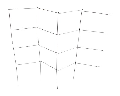 Galvanized Square Folding Tomato Cage Plant Support Trellis Tower 12 inch by 42 inch, Pack of 10 (10, Galvanized)
