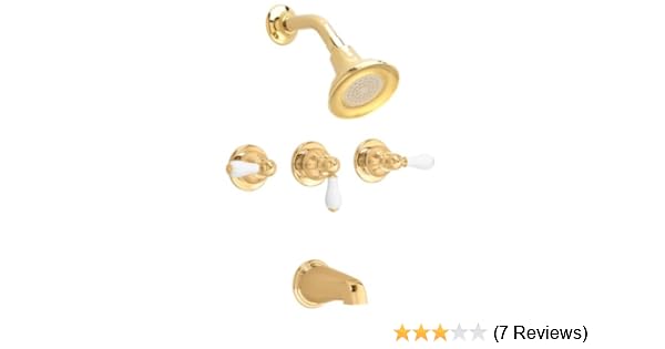 American Standard 7225 713 099 Hampton 3 Handle Tub And Shower Set