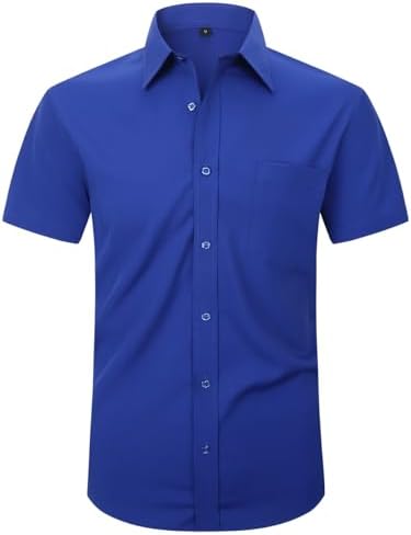 royal blue dress shirt walmart VKWEAR Boy's Classic Fit Long Sleeve Casual Button Down Toddler Kids Dress Shirt (Royal Blue, 16)