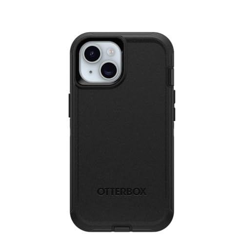 OtterBox Schutzhülle für iPhone 15, iPhone 14 und iPhone 13 Defender Series – schwarz, bildschirmlos, robust und langlebig, mit Anschlussschutz, inklu