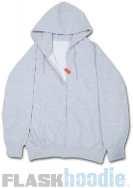 FlaskHoodie Men's Cotton Novelty Hoodie (Hidden 8 Ounce Bladder) (Grey, XL)