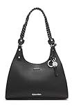 Calvin Klein Shelly Novelty Satchel, Black/Silver