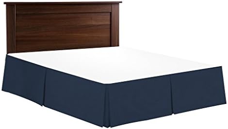 Ultra Soft 1500 Series Premium Quality 100% Brushed Microfiber - Three Sides Pleated Bed Skirt with 13” Drop (King, Navy Blue) - Split Corners - Easy Care, Hypoallergenic, Wrinkle & Fade Resistant