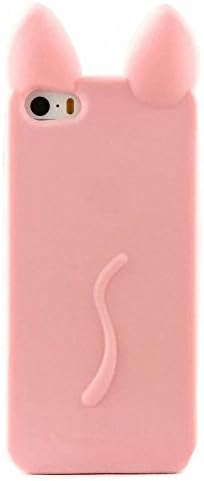 iPhone 4s Case,CKCY KoKo Cat Soft Silicone ,Cute Kitty Ears Case For Apple iPhone 4 4s (Pink)