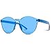 WearMe Pro - Colorful Transparent Round Super Retro Sunglasses (Blue, 58)