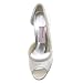 ElegantPark Women Peep Toe Beading High Heel Satin Wedding Bridal Dress Shoes