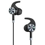 Active Noise Cancelling Headphones,TaoTronics Wired Earphones in Ear Corded Earbuds with 15 Hours Playtime and Built-in Microphone (Noise Reduction, Aluminum Alloy Construction)