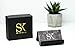 Skeepex Business Card Holder for Desk - Professional PU Leather Business Card Holder for Desk, Home and Office - 3.9 Inch W x 3.2 Inch L x 2 Inch H (Black) - Capacity 100 Business Card
