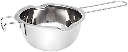 Chocolate Melting Pot, Universal Double Boiler Insert, Candle Wax Melting Pot, 1/2-Quart 2-Cup Food Grade 304 Stainless Steel Whisk-friendly Cookware for Cheese, Butter and Delicate Sauces
