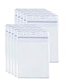 Purida ID Badge Holder, Work Badge Holder, Heavy Duty Clear Card ID Holder, 3 x 4 Name Badge Holder, Resealable Zip Work Badge Holder, Waterproof, Vertical, 10 Pack