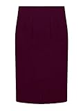 PERSUN Women¡¯s Burgundy Pencil Mid Waist Knee Length OL Office A-Line Skirt