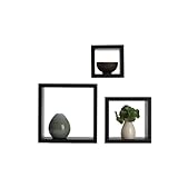 Melannco Square Wood Shelves, Set of 3, Espresso (Kitchen)