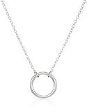 Sterling Silver Stationed Open Circle Pendant Necklace, 16