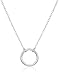 Sterling Silver Stationed Open Circle Pendant Necklace, 16