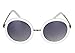 GAMT Retro Round Coating Vintage Oversized Polarized Sunglasses Round Mental Frame White