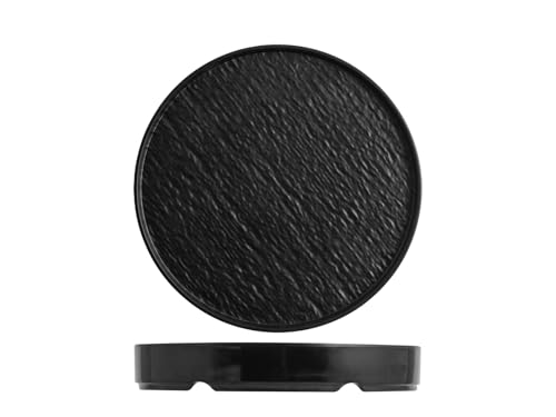 H&H Set 3 Piatti Melamina Nero Cm22,5XH3,5