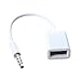 SODIAL(R)Car MP3 3.5mm Male AUX Audio Plug Jack To USB 2.0 Female Converter Cable Cord White