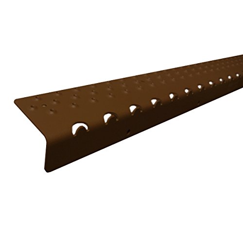 Handi-Treads Non Slip Aluminum Stair Nosing,  Powder Coated Brown, 2.75" x 30" with Color Matching Wood Screws, Each