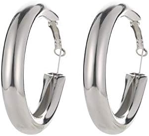 clearance, Platinum Filled sterling silver with Diamond Sparkly Crystal Hoop Earrings for Women One Pairs Earrings (Silver#A)