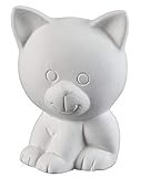 Creative Hobbies Tiny Tot Kitty Cat, Case of 6, 3.75 Inch Tall, Unfinished Ceramic Bisque, with How to Paint Your Own Pottery Booklet