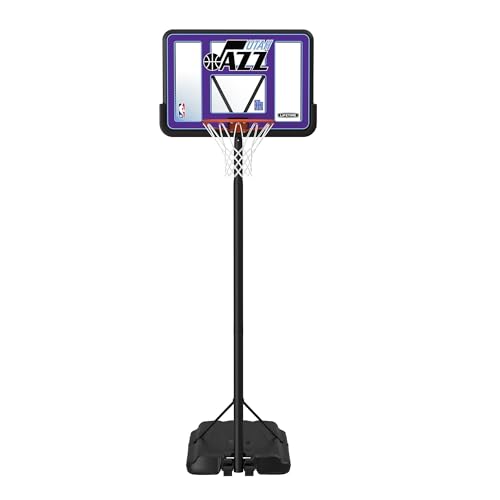 Lifetime NBA Utah Jazz Portable Basketball Hoop, Adjustable Height 7.5-10 Ft, 44 Inch Shatterproof Fusion Backboard, Base with Wheels Image