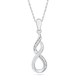 Sterling Silver Round Diamond Fashion Pendant (1/20 Cttw)