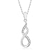 Sterling Silver Round Diamond Fashion Pendant (1/20 Cttw)