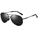 Polarized Aviator Sunglasses for Men - FEIDU Driving Sunglasses Unisex FD9002 (black/black-9002, 2.28)