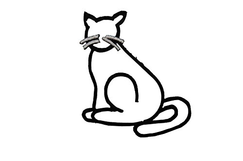 ID 3619 Black Cat Silhouette Patch Kitten Kitty Pet Embroidered Iron On Applique