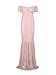 JustVH Women's Off Shoulder Short Sleeve V Neck Lace Maternity Gown Maxi Photography Dress Peach Pink
