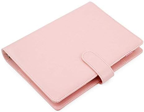 Laconile A5 PU Leather Spiral Wirebound Refillable Notebook Daily Weekly Monthly Agenda Calendar Writing Books Planner Organizer Without Inner Pages (Pink)