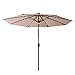 C-Hopetree 10 ft Outdoor Patio Market Table Umbrella with Solar LED Lights and Tilt, Beige