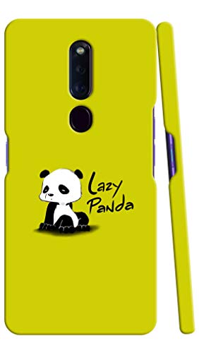 ADI CREATIONS Designer Back Case & Cover for Oppo F11 Pro Lazy Panda with Green Base Colour