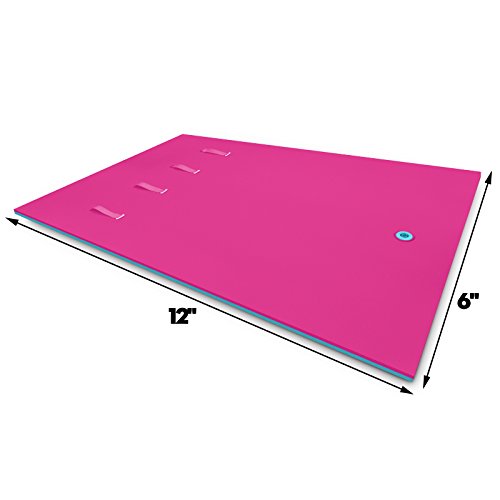Popsport Floating Water Mat Series Floating Foam Pad Water Recreation and Relaxing in Pool/Beach/Lake Water Floating Mat with DIY Head Pillow for Adults and Kids (Pink&Blue, 12X6FT)