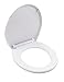 Slow Close Round White Plastic Toilet Seat and Lid with Quick Release Hinges | Easy removal to clean and maintain|for Round Toilet Bowls | Heavy duty Plastic | Quiet Slow close lid and seat, WHITE