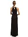 PattyBoutik Women Keyhole Ruched Sides Slit Maxi Dress (Black Medium)
