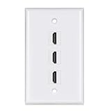 HDMI Wall Plate 3 Port,PHIZLI HDMI 2.0 Decorative Wall Plate Female to Female for HDTV(White)