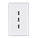 HDMI Wall Plate 3 Port,PHIZLI HDMI 2.0 Decorative Wall Plate Female to Female for HDTV(White)