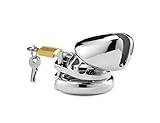 Chromed Plated 3 size Metal Male Chastity Device Belt Cock Cages Men's Virginity Lock Penis Ring Adult Games Sex Toys for Male Silver (2)