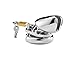 Chromed Plated 3 size Metal Male Chastity Device Belt Cock Cages Men's Virginity Lock Penis Ring Adult Games Sex Toys for Male Silver (1.6)