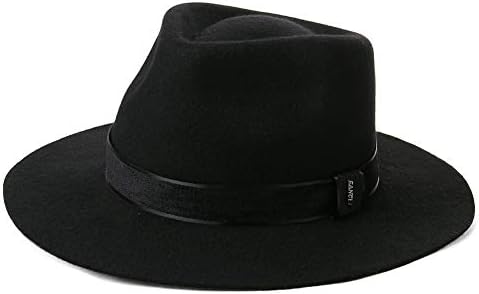 High Qulity Hand Made 100% Wool Felt Gents Teardrop Fedora Trilby Derby Hat with Wide Band Crushable for Travel