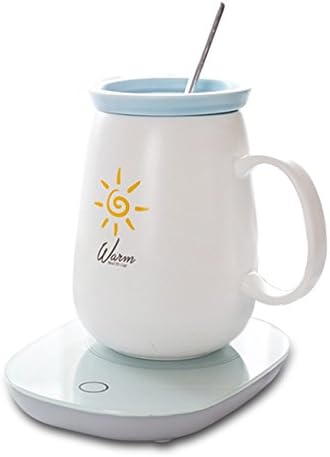 Auto Shut On / Off Coffee Beverage Mug Warmer - BZY1 Electric Constant Temperature 55℃／131℉ Waterproof Cup Heater (Include Coffee Mug &amp; Spoon)