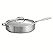 Tramontina 80116/018DS Gourmet Stainless Steel Induction-Ready Tri-Ply Clad Covered Deep Saute Pan, 5-Quart, NSF-Certified, Made in Brazil