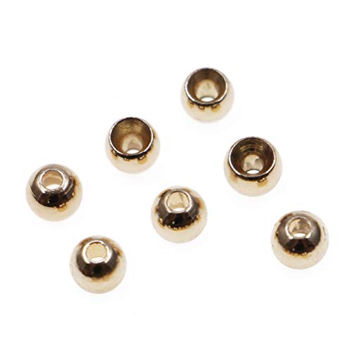 Temorah Brass Fly Tying Beads 100 Count (Gold, 2.8mm (7/64"))