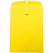 JAM PAPER 10 x 13 Open End Catalog Colored Envelopes with Clasp Closure - Yellow Recycled - 100/Pack